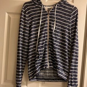 A&F Navy Striped Hoodie